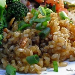 Brown Rice With Onions, Garlic, and Pecans recipe