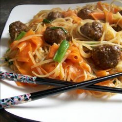 Asian Meatballs With Rice Noodles recipe