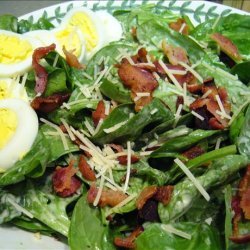 Spinach Salad with Mustard-Bacon Dressing recipe