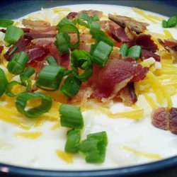 Delicious Cheesy Baked Potato & Bacon Soup recipe