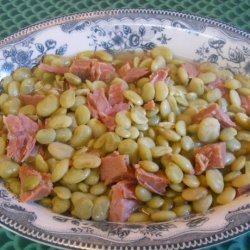 Southern Lima Butter Beans With Ham Bits recipe