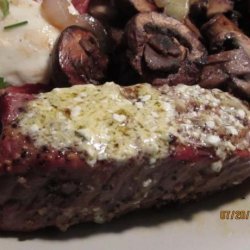 Savory Grilled Steak With Bleu Cheese Garlic Butter recipe