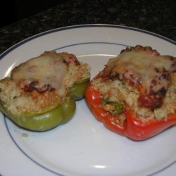 Turkey Stuffed Yellow & Red Bell Peppers recipe