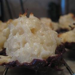 Easy Chocolate Covered Coconut Macaroons recipe