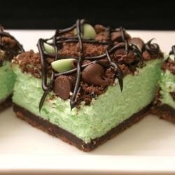 St. Patrick's Chocolate & Mint Cheesecake Bars recipe