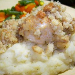 Skillet Chicken, Stuffing and Gravy recipe