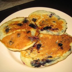 Blueberry Banana Happy Face Pancakes recipe