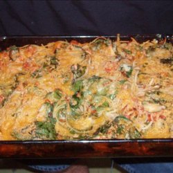 Baked Spaghetti With Chicken and Spinach recipe