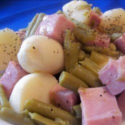 Ham,  Green Beans and Potatoes (Crock Pot) recipe