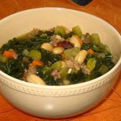 Mediterranean Kale & White Bean Soup With Sausage recipe