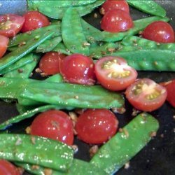 Sugar Snap Peas with Tomatoes and Garlic recipe