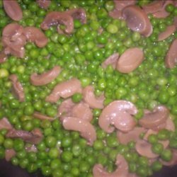Sauteed Peas With Mushrooms and Garlic recipe