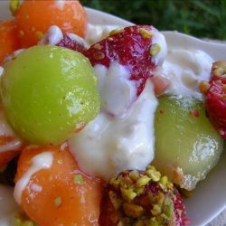 Dip Topped  Fruit Salad recipe