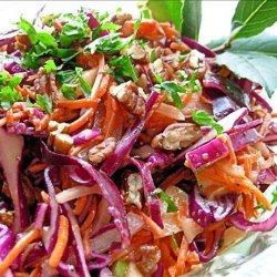 Dazzling Winter  Slaw - Red Cabbage, Apple and Pecan Salad recipe