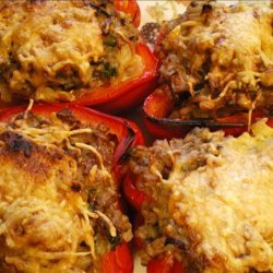 Vegetarian Baked Stuffed Red Bell Peppers recipe