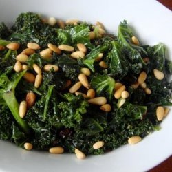 Green Kale With Raisins & Toasted Pine Nuts recipe