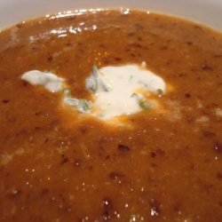 Black Bean-Tomato Soup With Cilantro-Lime Cream recipe