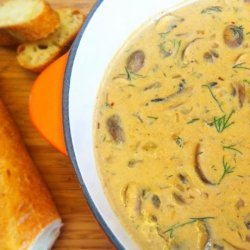 Hungarian Mushroom Soup, from the Moosewood Cookbook recipe