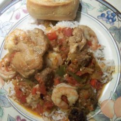 Chicken, Shrimp, and Sausage Stew recipe