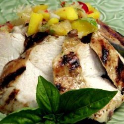 Grilled Chicken Breast with Spicy Pineapple Mango Salsa recipe