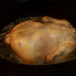 Crock Pot Roasted Chicken With Rosemary and Garlic recipe