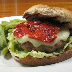 Turkey Burgers With Mozzarella and Roasted Peppers recipe
