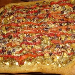Mediterranean Pizza With Caramelized Onions recipe