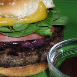 Cheddar Burgers With Balsamic Onions and Chipotle Ketchup recipe