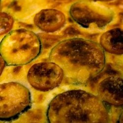 Mixed Courgette and Cherry Tomato Clafouti With Cheese recipe