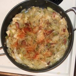 Perogies With Cabbage, Bacon and Onions recipe