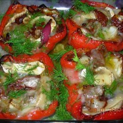 French Stuffed Red Bell Peppers With Fennel and Goat's Cheese recipe