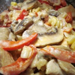 Bow Ties With Chicken and Asiago Cheese Sauce recipe