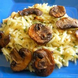 Lemon Orzo With Mushrooms and Pine Nuts recipe