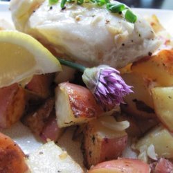 Cute Pacific Cod With Baby Roastie Potatoes- from the Farm recipe