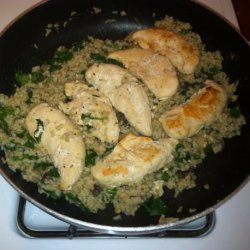Chicken Tenders With Lemon-Spinach Rice recipe