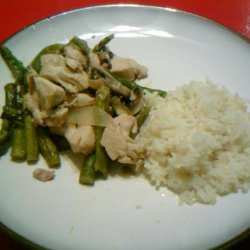Lemon Chicken and Asparagus Over Rice recipe