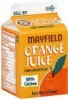 Mayfield 100% juice orange Calories