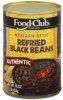 Food Club beans black, refried Calories