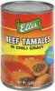 Ellis beef tamales in chili gravy Calories