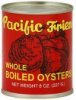 Pacific Friend boiled oysters whole Calories