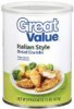 Great Value bread crumbs italian style Calories