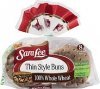Sara Lee buns thin style 100% whole wheat Calories
