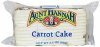 Aunt Hannah carrot cake Calories