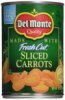 Del Monte carrots sliced Calories