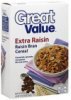 Great Value cereal raisin bran, extra raisin Calories