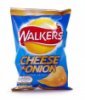 Walkers cheese and onion crisps Calories