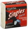 Food Club cheese food pasteurized process, swiss, singles Calories