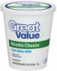 Great Value cheese part skim milk ricotta Calories