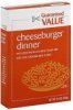 Guaranteed Value cheeseburger dinner Calories