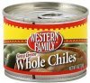 Western Family chiles whole, fancy green Calories